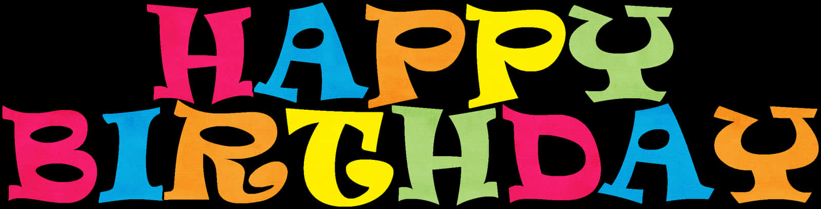 Colorful Happy Birthday Text Banner