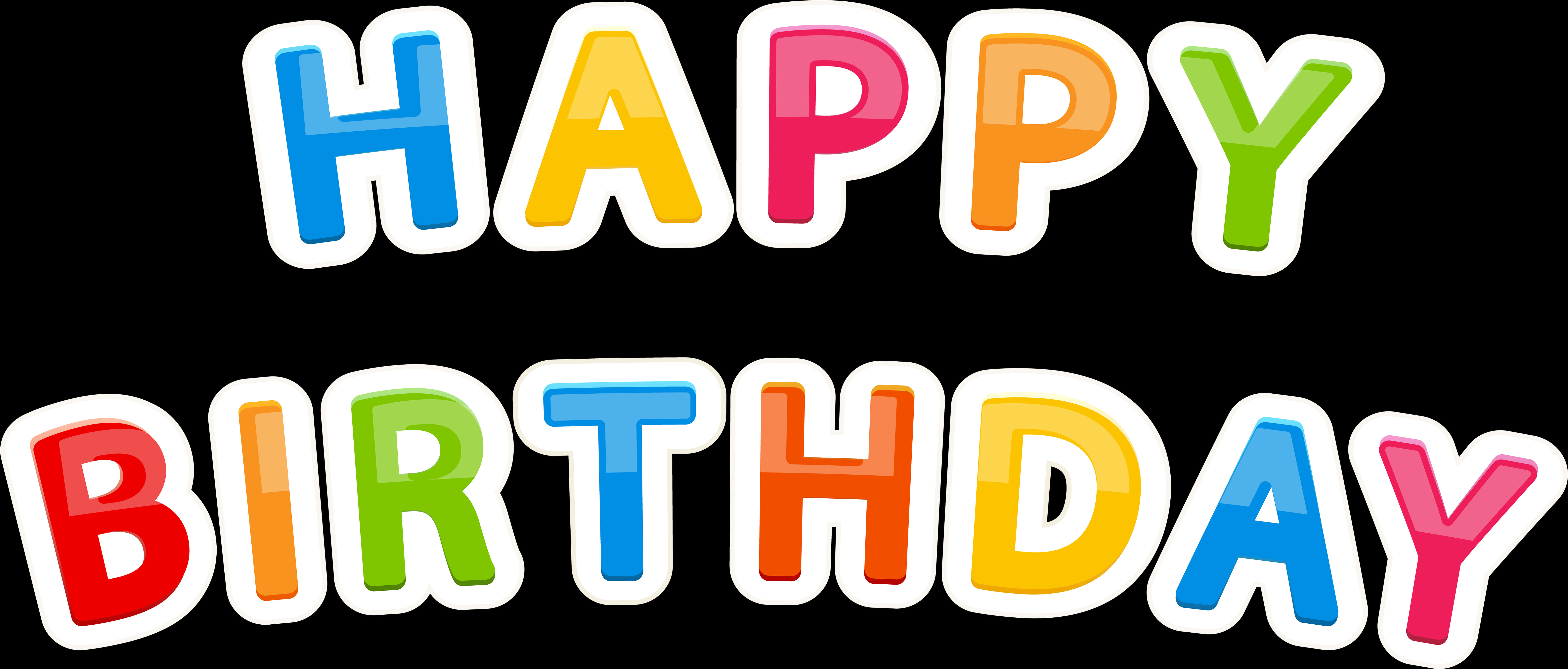 Colorful Happy Birthday Text Banner