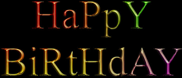 Colorful Happy Birthday Text