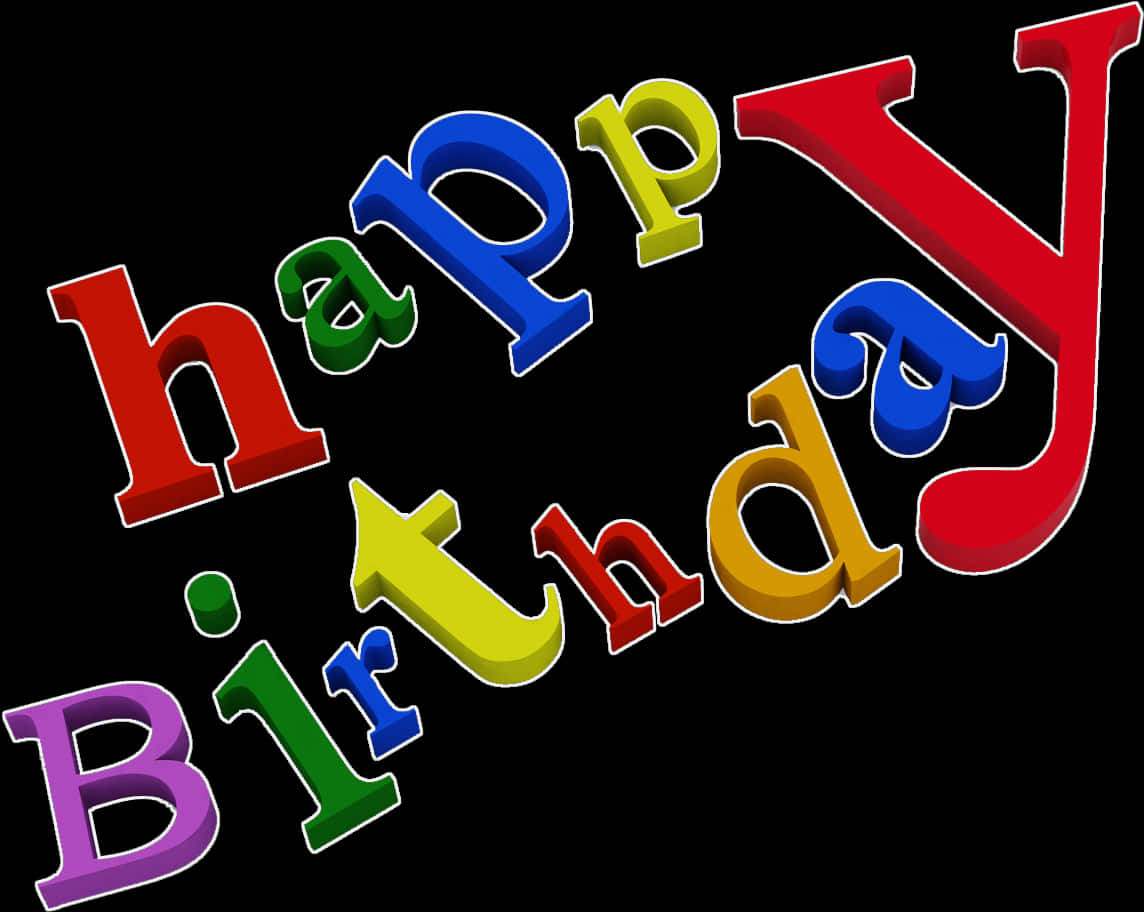 Colorful Happy Birthday Text3 D