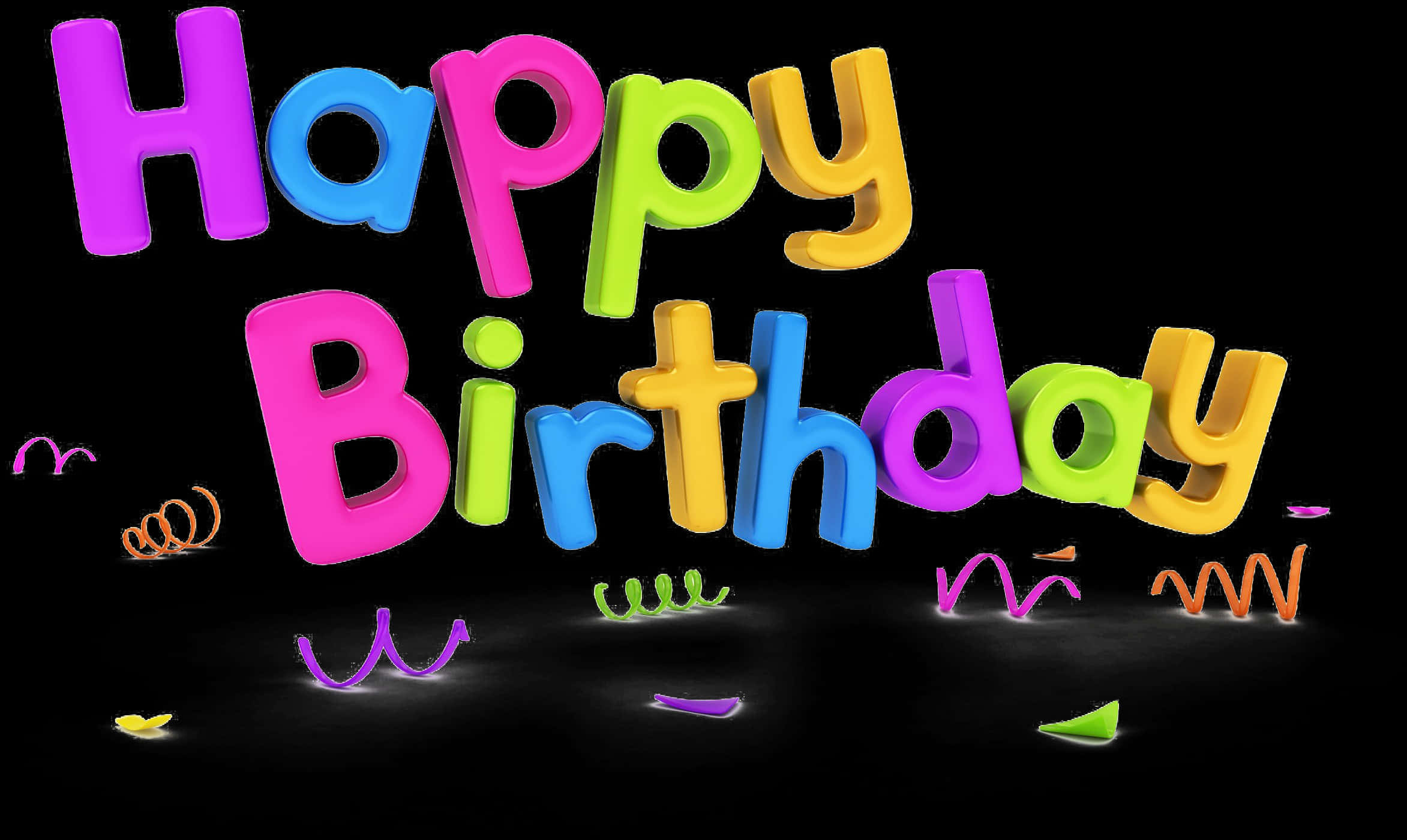 Colorful Happy Birthday3 D Text