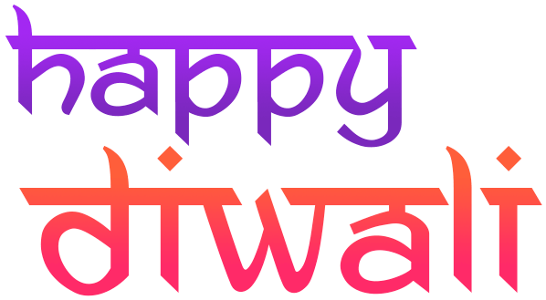Colorful_ Happy_ Diwali_ Text PNG with transparent background