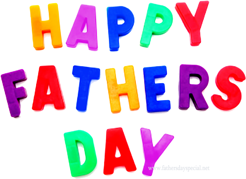 Colorful Happy Fathers Day Text PNG with transparent background