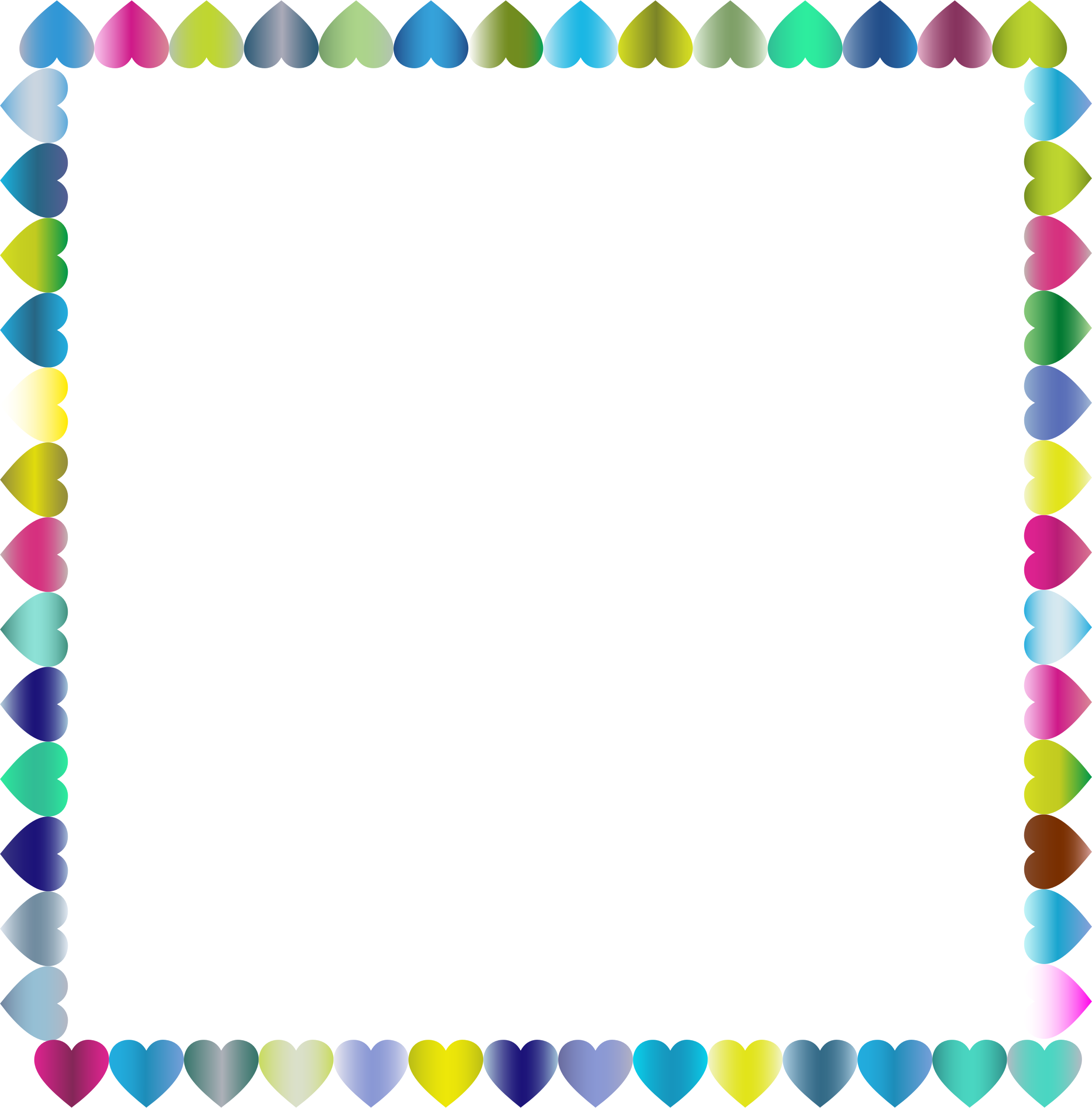 Prismatic Hearts Frame 4 Clip Arts - Downloadable Heart Borders For Microsoft Word, HD Png Download PNG image with a transparent background, free high-resolution download