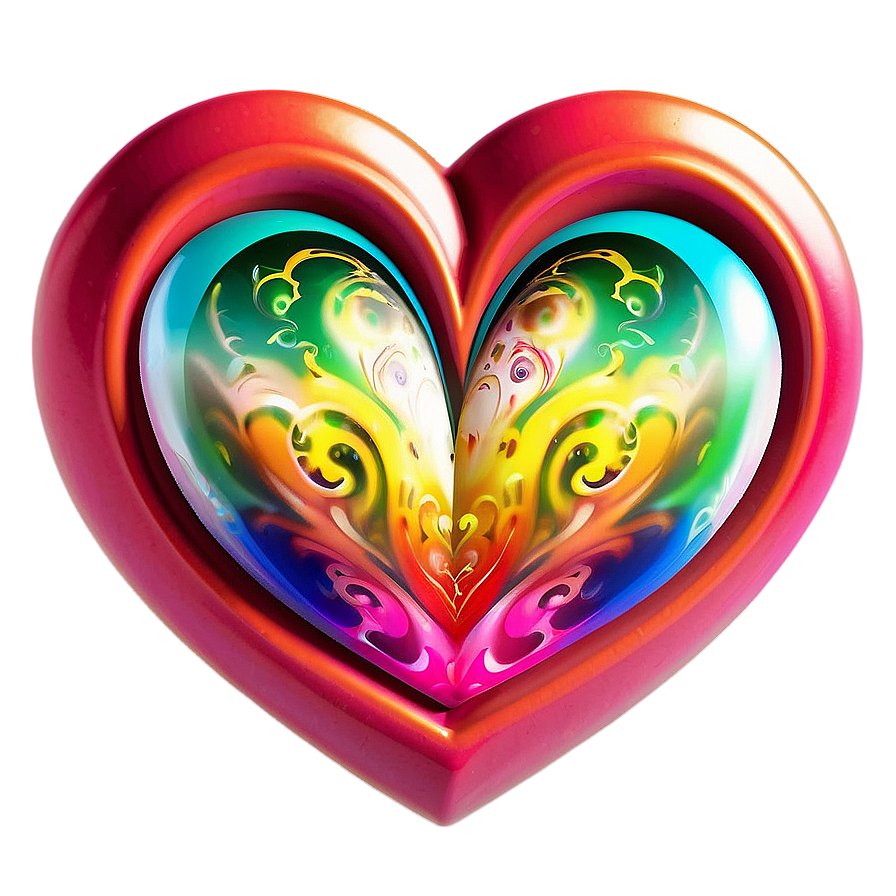 Colorful Heart Design Png 06252024