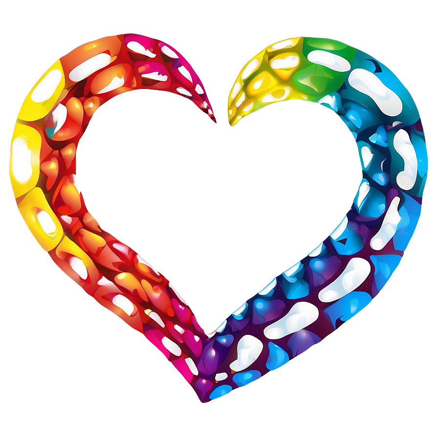 Colorful Heart Design Png Lny