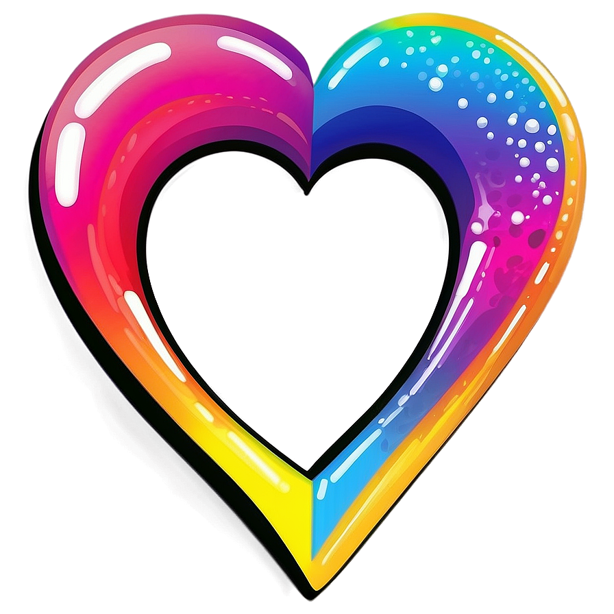 Colorful Heart Doodle Png Abc22