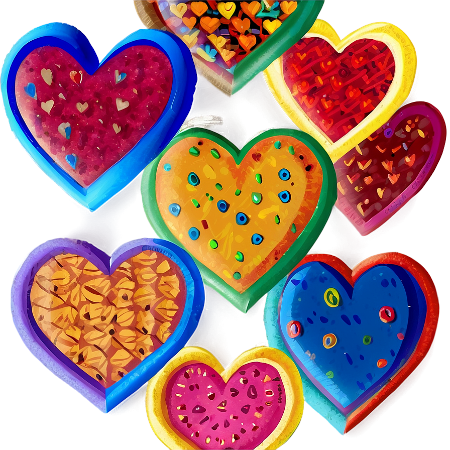 Colorful Heart Doodle Png Sgu94