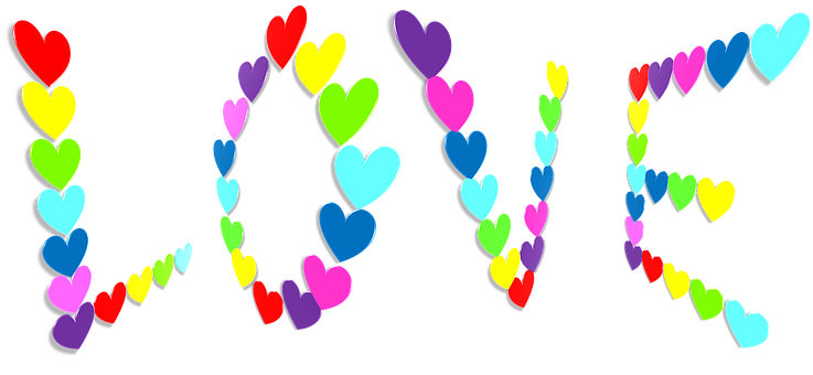 Colorful Heart Love2023 PNG with transparent background