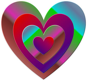 Colorful Heart Nesting Design PNG with transparent background