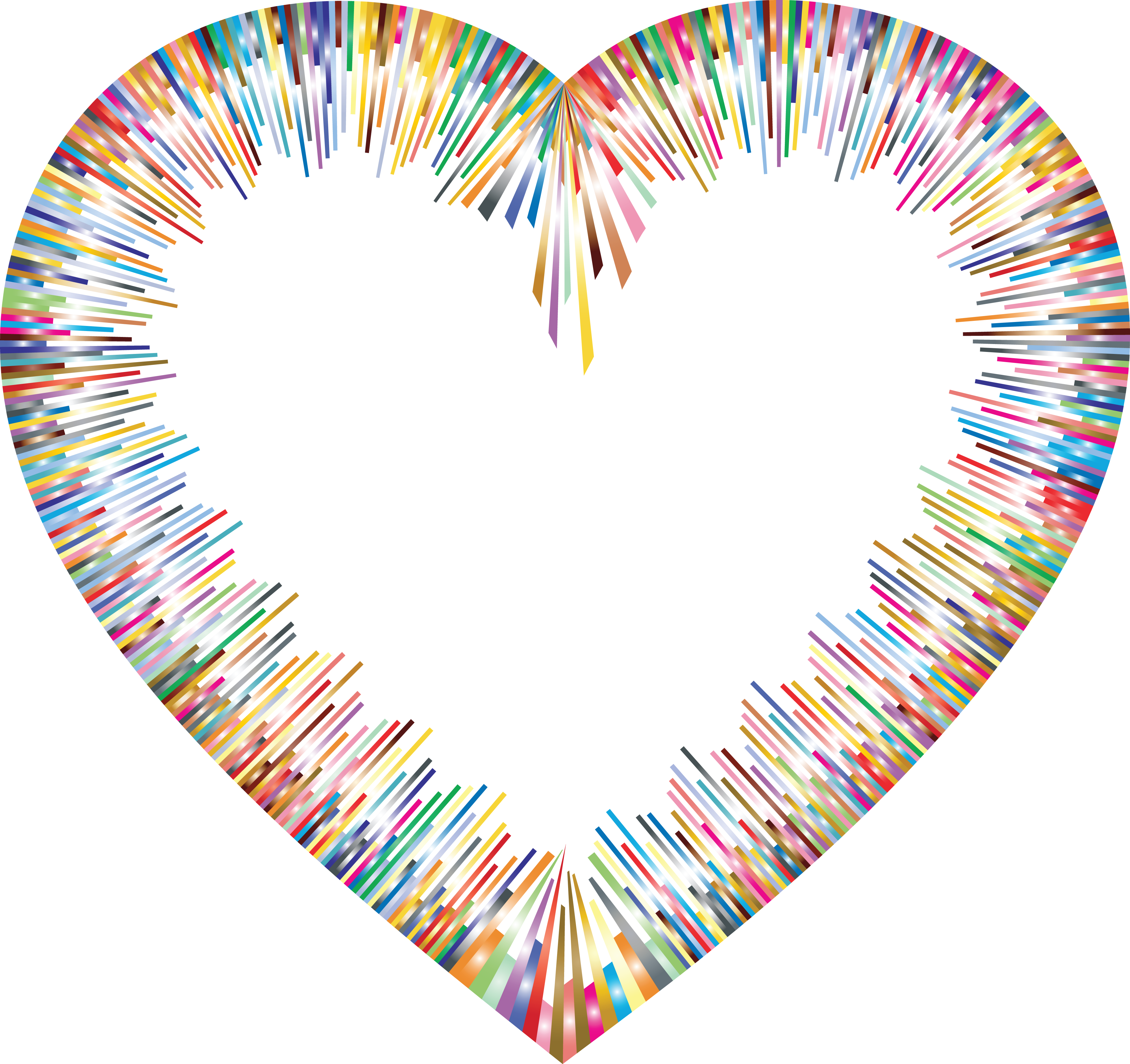 Color Spectrum Heart Shape Png Image - Free Heart Border Clipart, Transparent Png PNG with transparent background