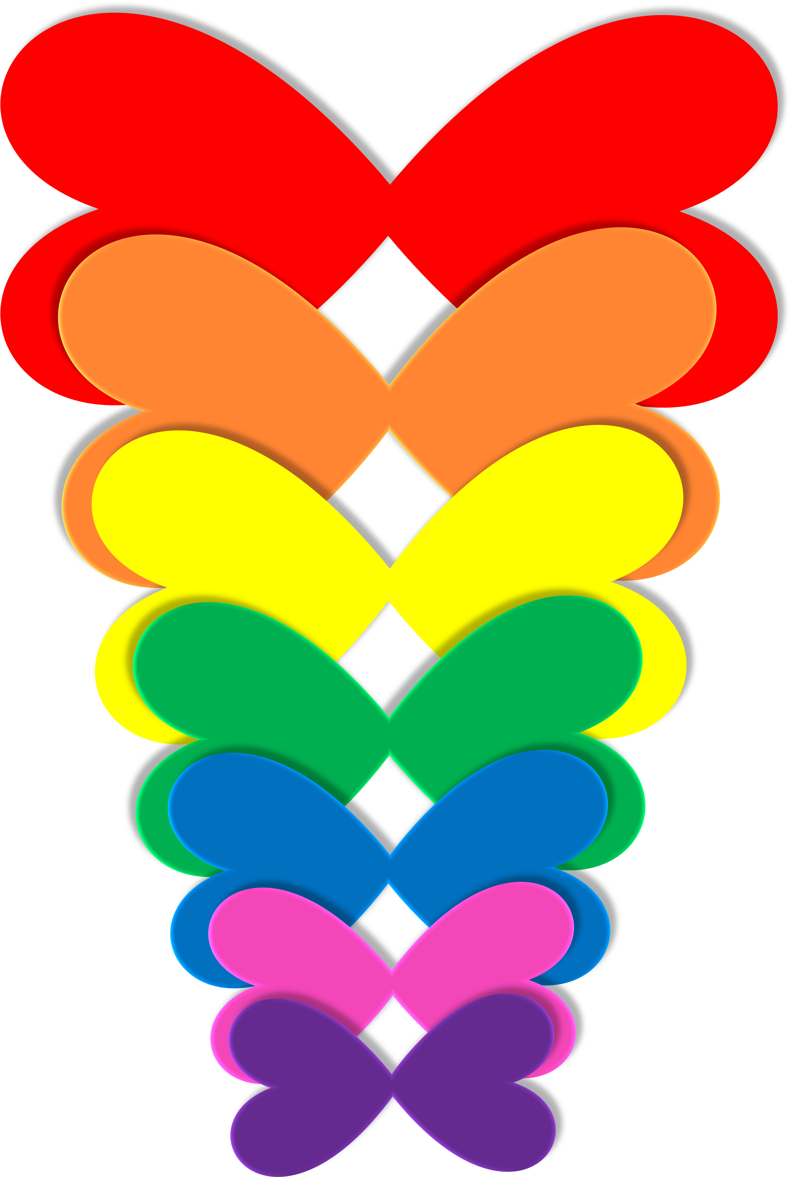 Color Spectrum Png Image - Rainbow Heart Butterfly, Transparent Png PNG with transparent background
