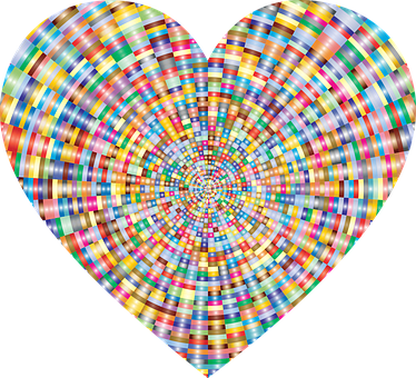 Colorful Heart Spiral Pattern