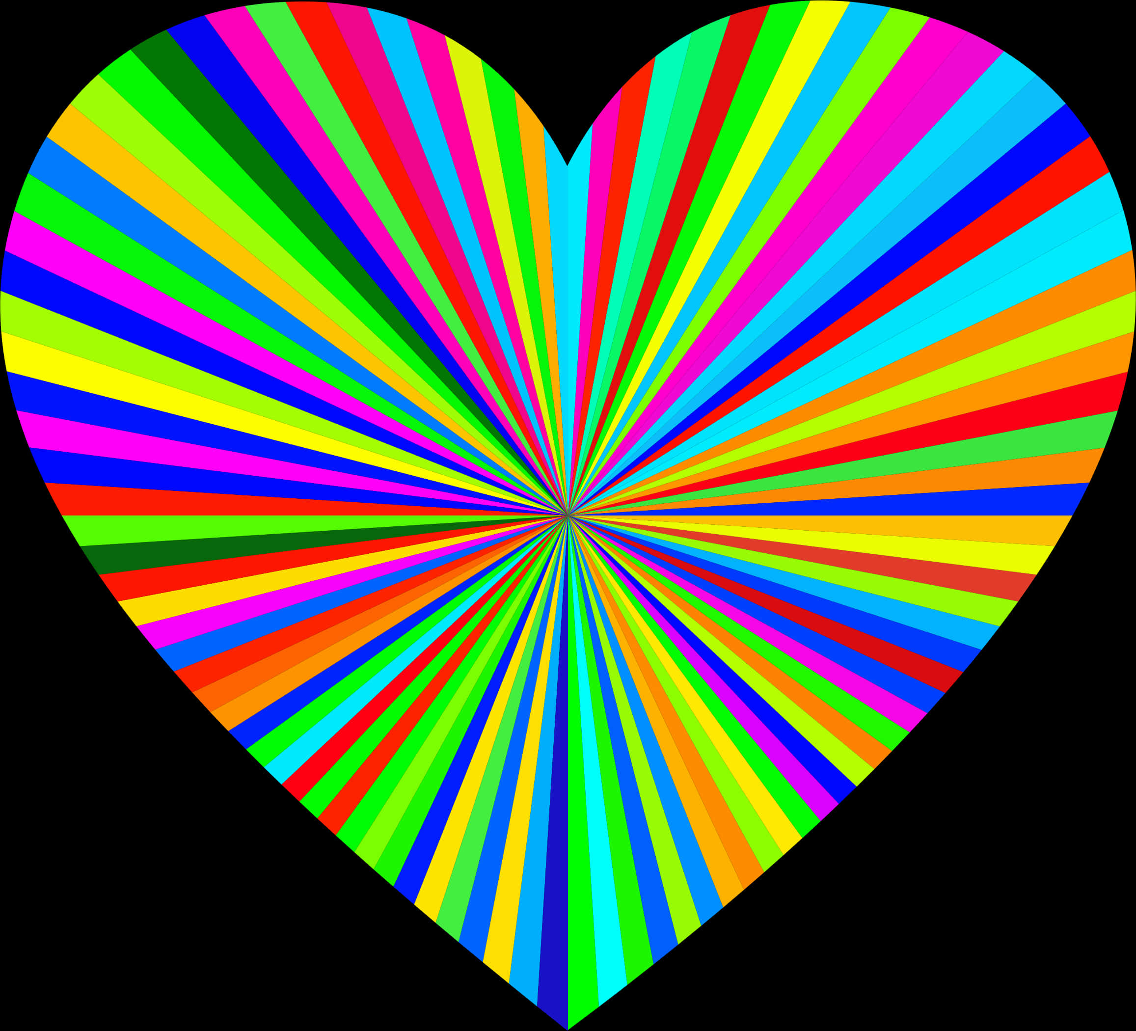 Colorful Heart Starburst Pattern PNG image with a transparent background, free high-resolution download