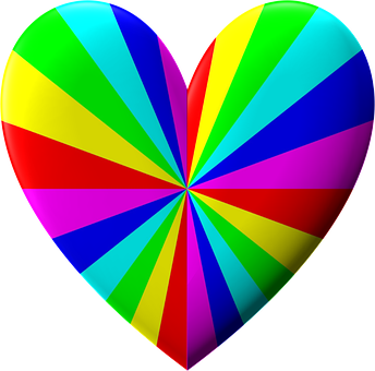 Colorful Heart Valentines Day PNG with transparent background