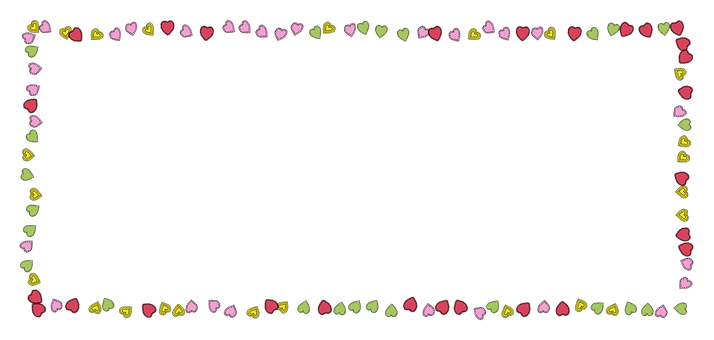 Colorful Hearts Border Frame PNG with transparent background