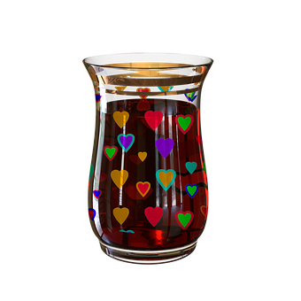 Colorful Hearts Glass Pitcher