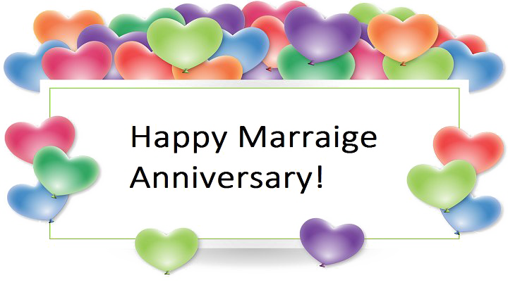 Colorful Hearts Marriage Anniversary Greeting