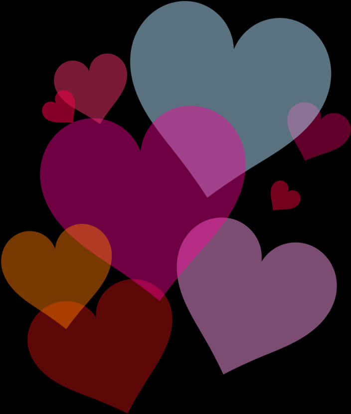 Colorful Hearts Overlay Graphic