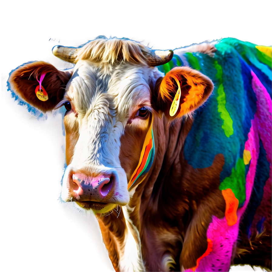 Colorful Heifer Art Png 36