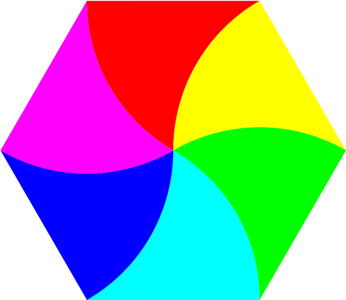 Colorful Hexagon Overlap