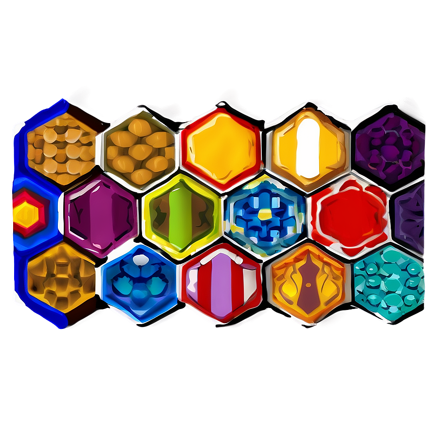 Colorful Hexagon Tile Pattern Png 73