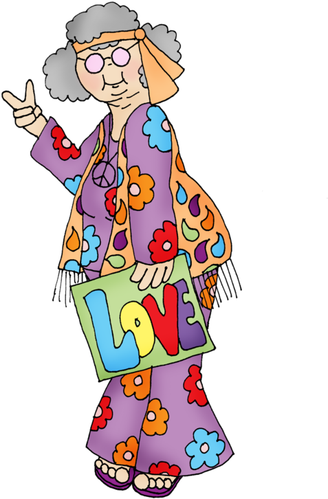 Colorful Hippie Cartoon Character