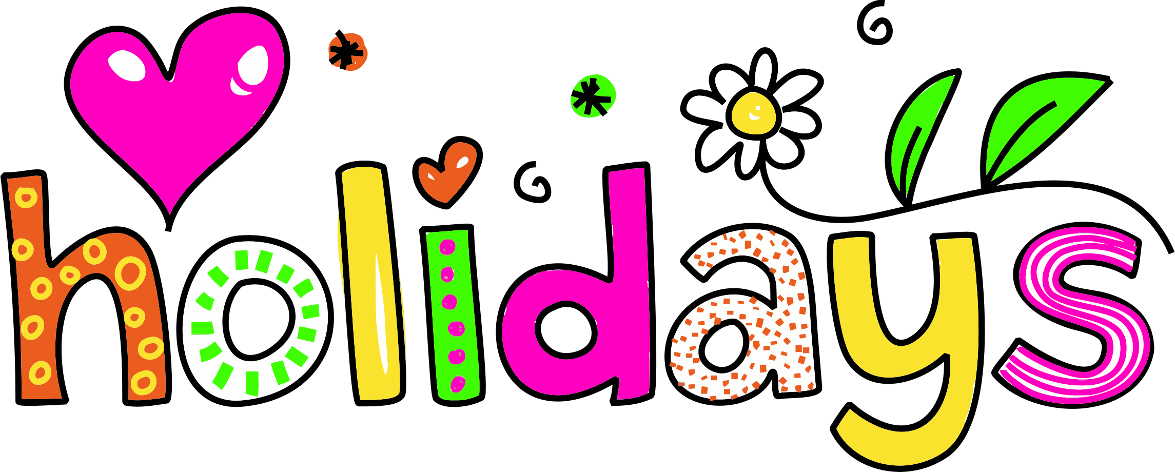 Holidays Typography Free Library - School Holidays Clipart PNG with transparent background