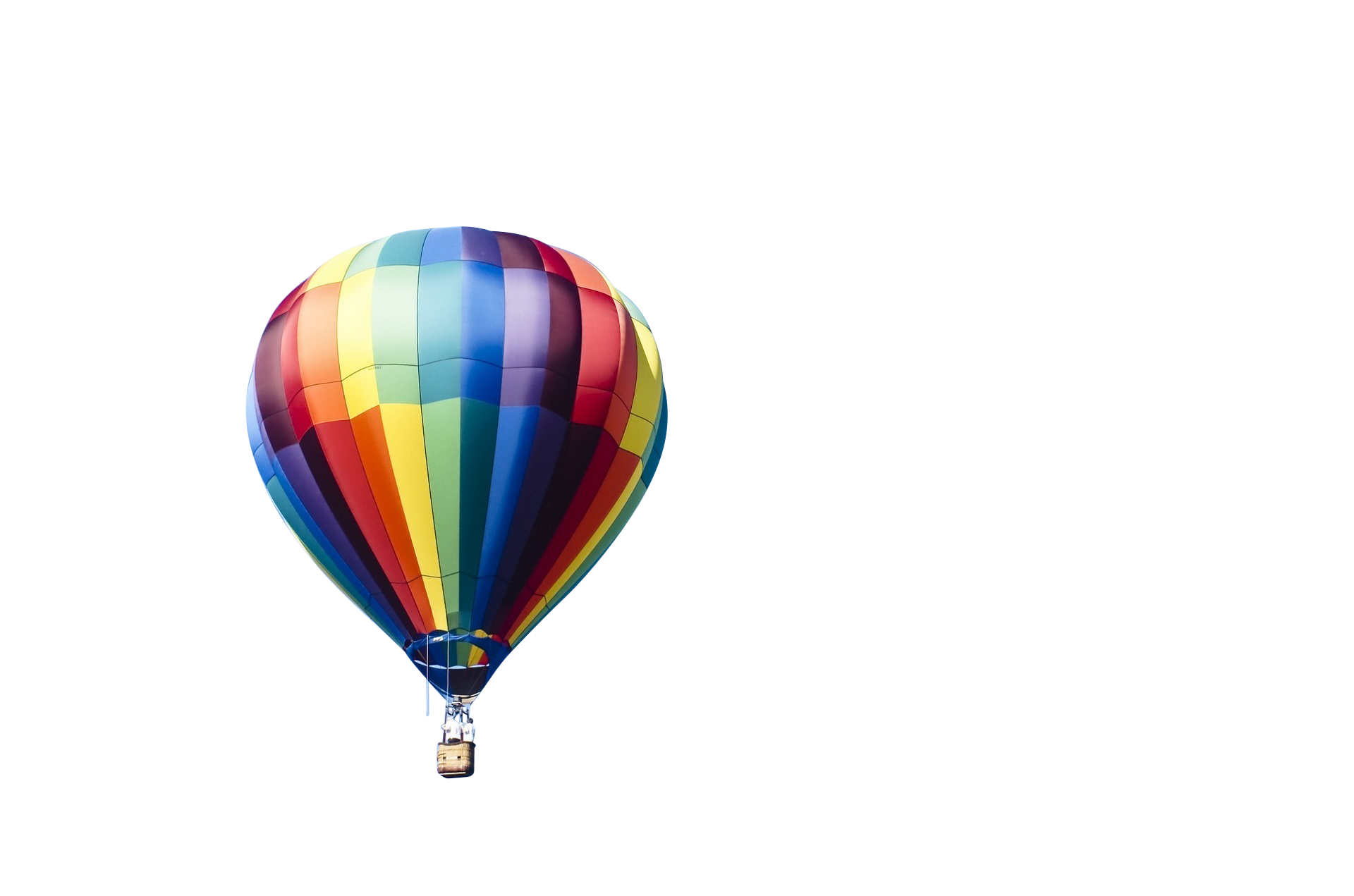 Colorful Hot Air Balloon Against Black Background PNG with transparent background