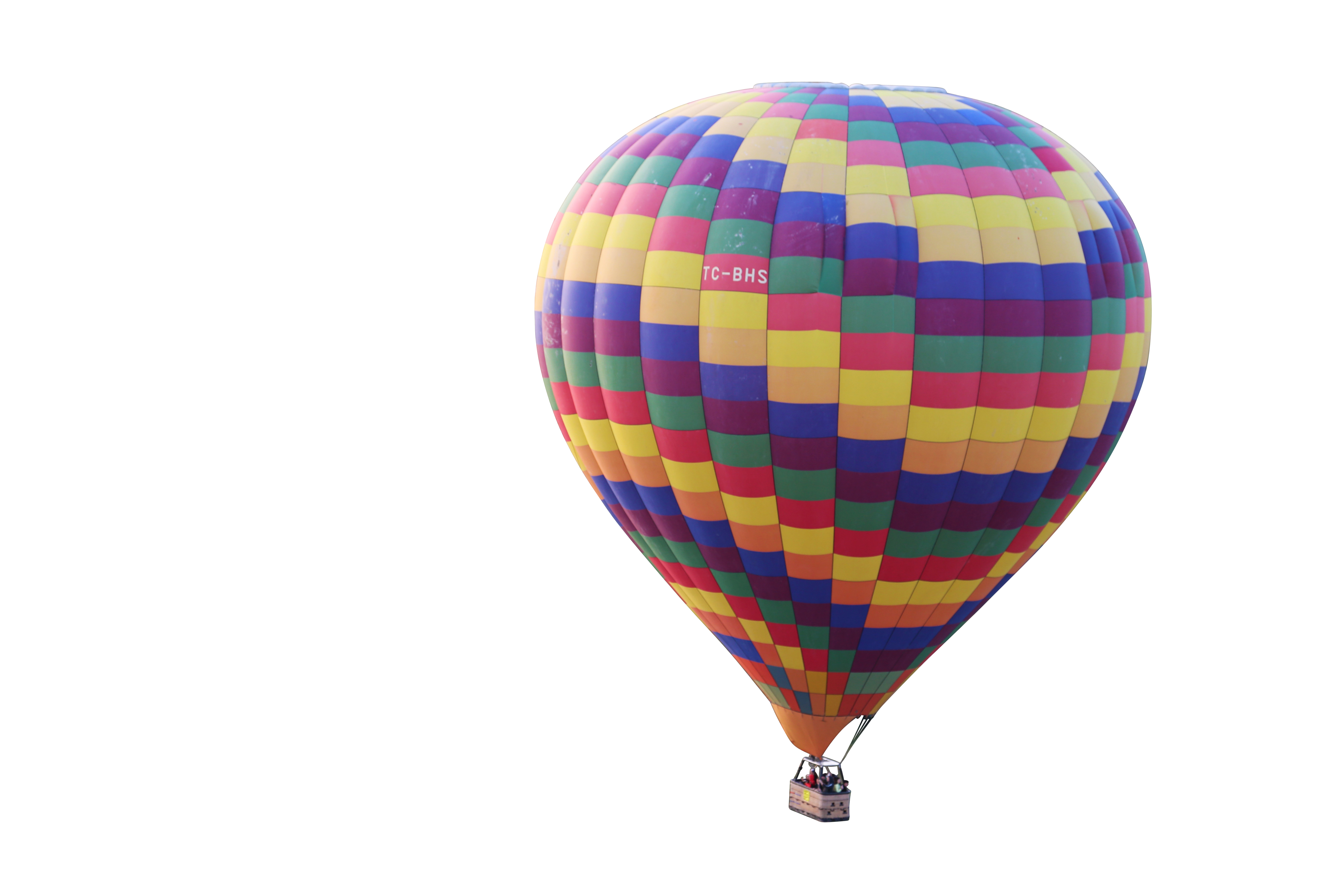 Colorful Hot Air Balloon Against Black Background.jpg PNG with transparent background
