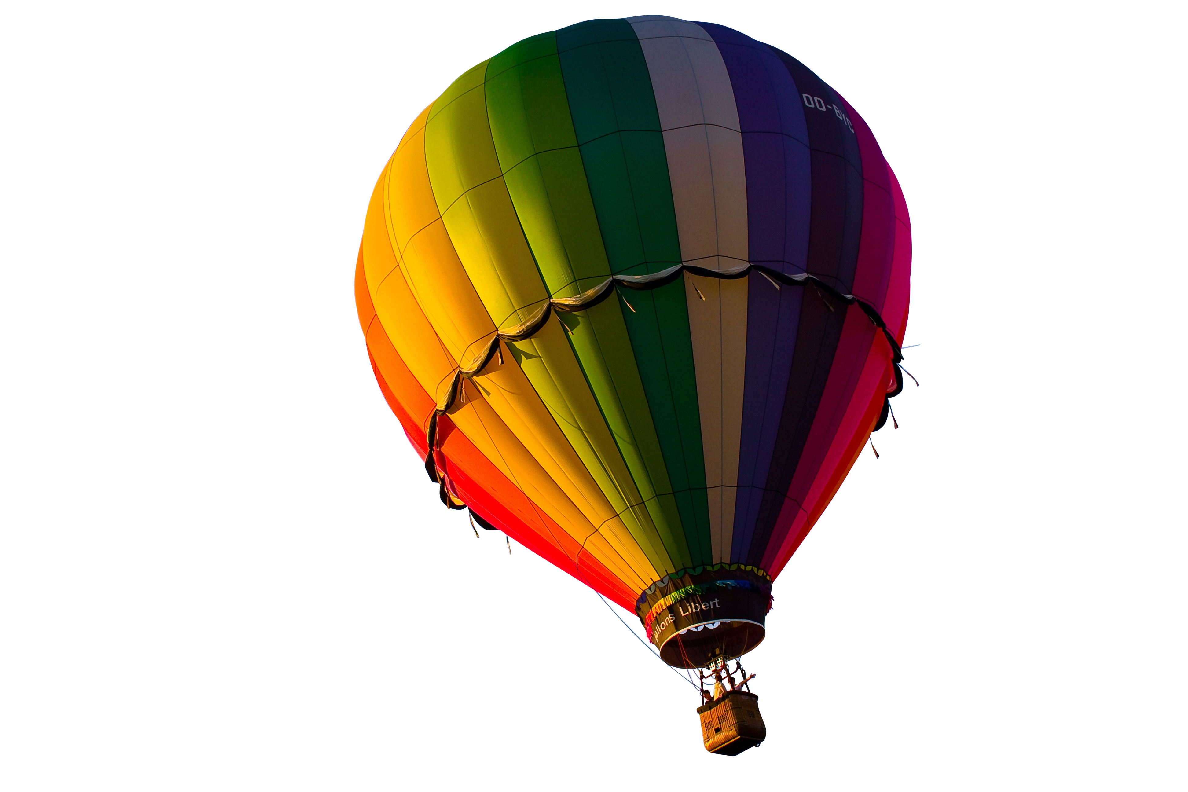 Colorful Hot Air Balloon Against Dark Background