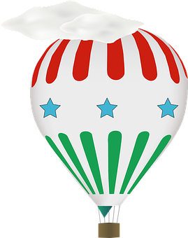 Colorful Hot Air Balloon Graphic PNG image with a transparent background, free high-resolution download