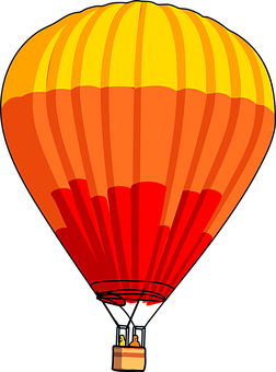 Colorful Hot Air Balloon Illustration PNG with transparent background