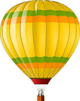 Colorful Hot Air Balloon Illustration PNG with transparent background