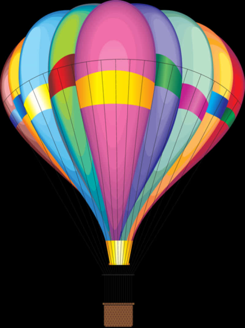 Colorful Hot Air Balloon Transparent Background