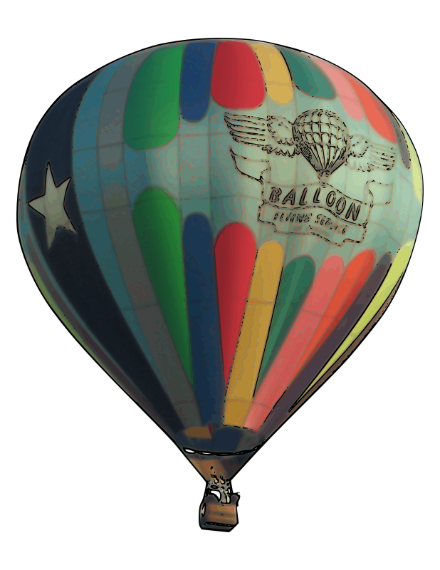 Colorful Hot Air Balloonin Flight PNG with transparent background