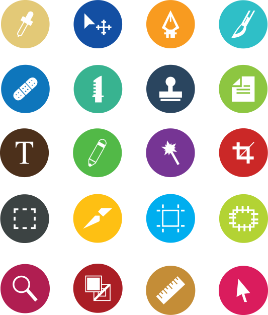 Colorful Icons Set Illustration