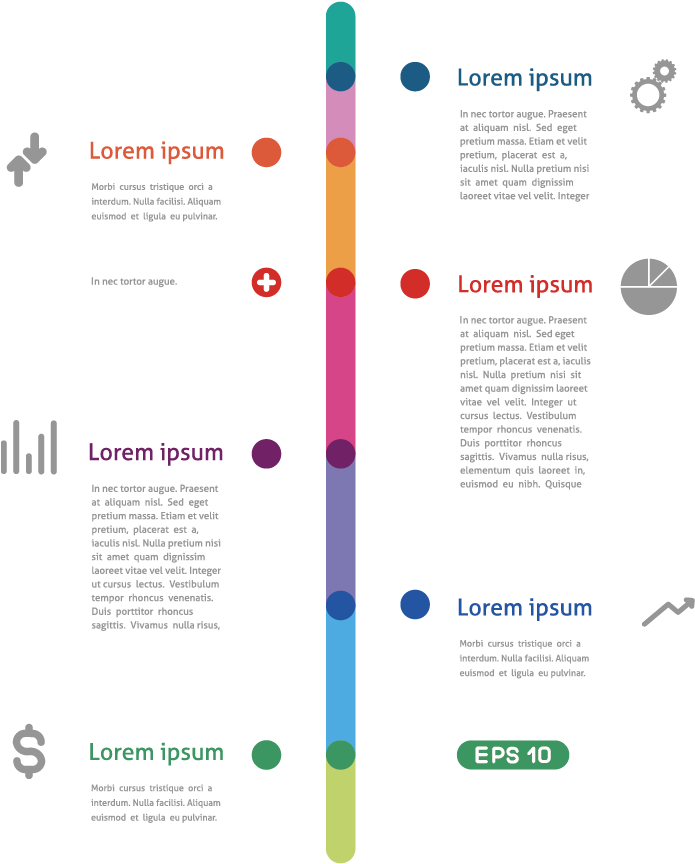 Colorful Infographic Elements Vector PNG with transparent background