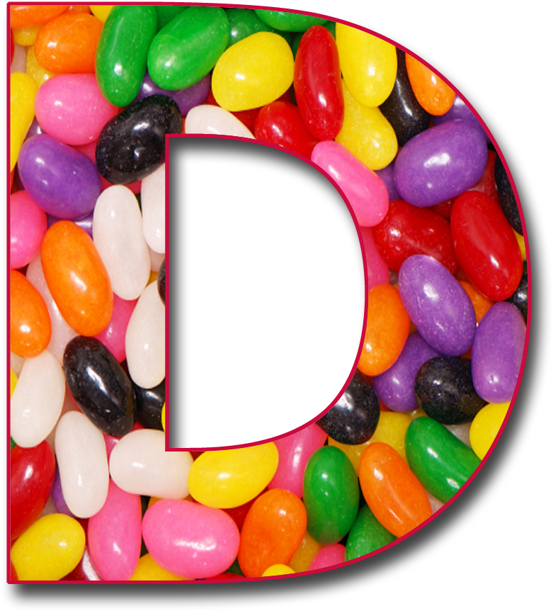 Colorful Jelly Beans Letter D Shape