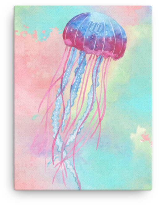 Colorful Jellyfish Watercolor Illustration