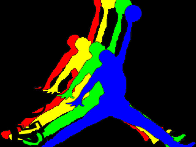 Colorful Jumpman Logo Variation PNG with transparent background