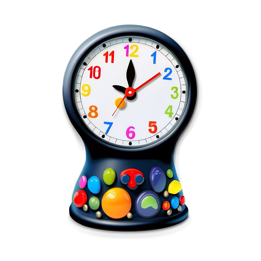 Colorful Kids Clock Png 04292024