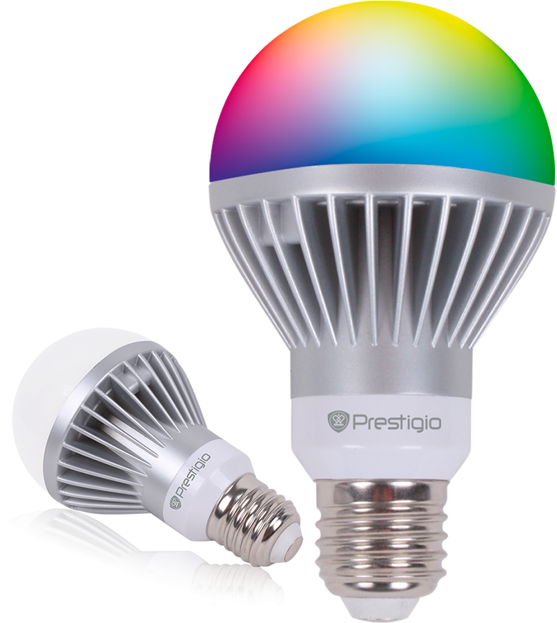 Colorful L E D Light Bulbs Prestigio PNG with transparent background