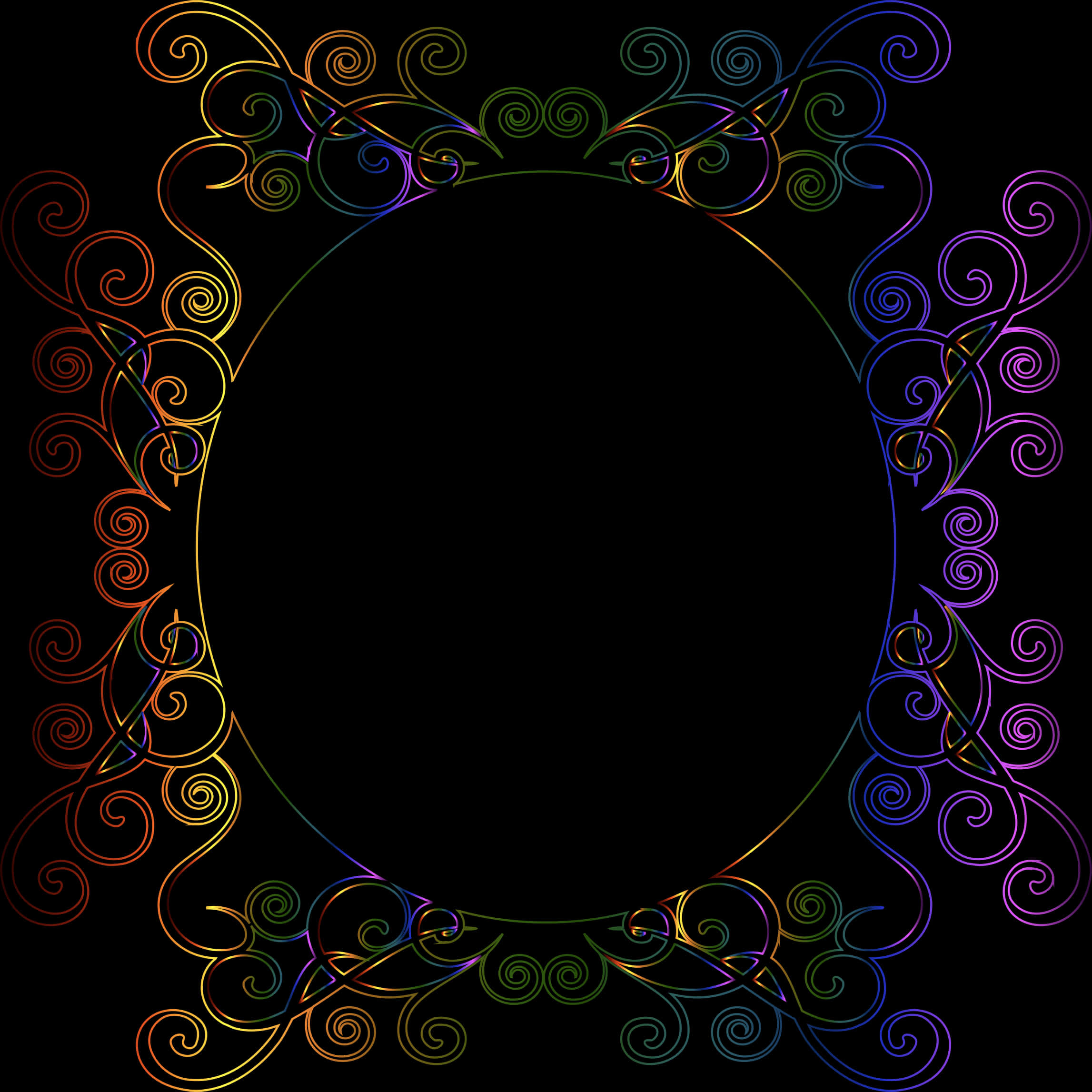 Colorful Lace Frame Design PNG with transparent background