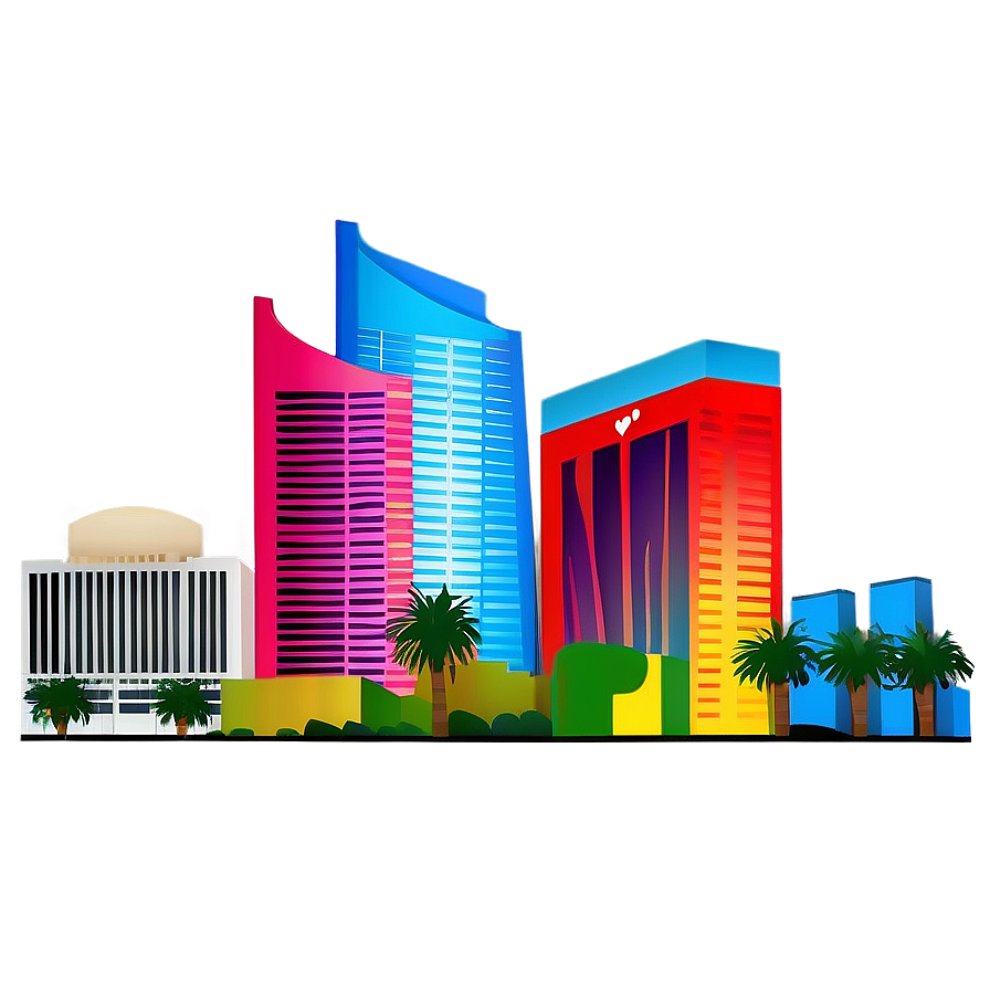 Colorful Las Vegas Skyline Png 06252024