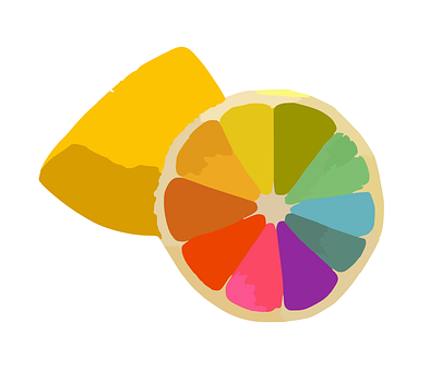Colorful Lemon Wheel Illustration PNG with transparent background