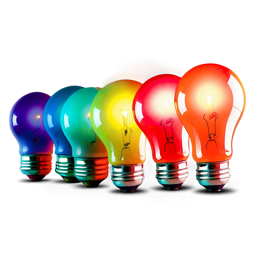 Colorful Lightbulb PNG eho PNG image with a transparent background, free high-resolution download
