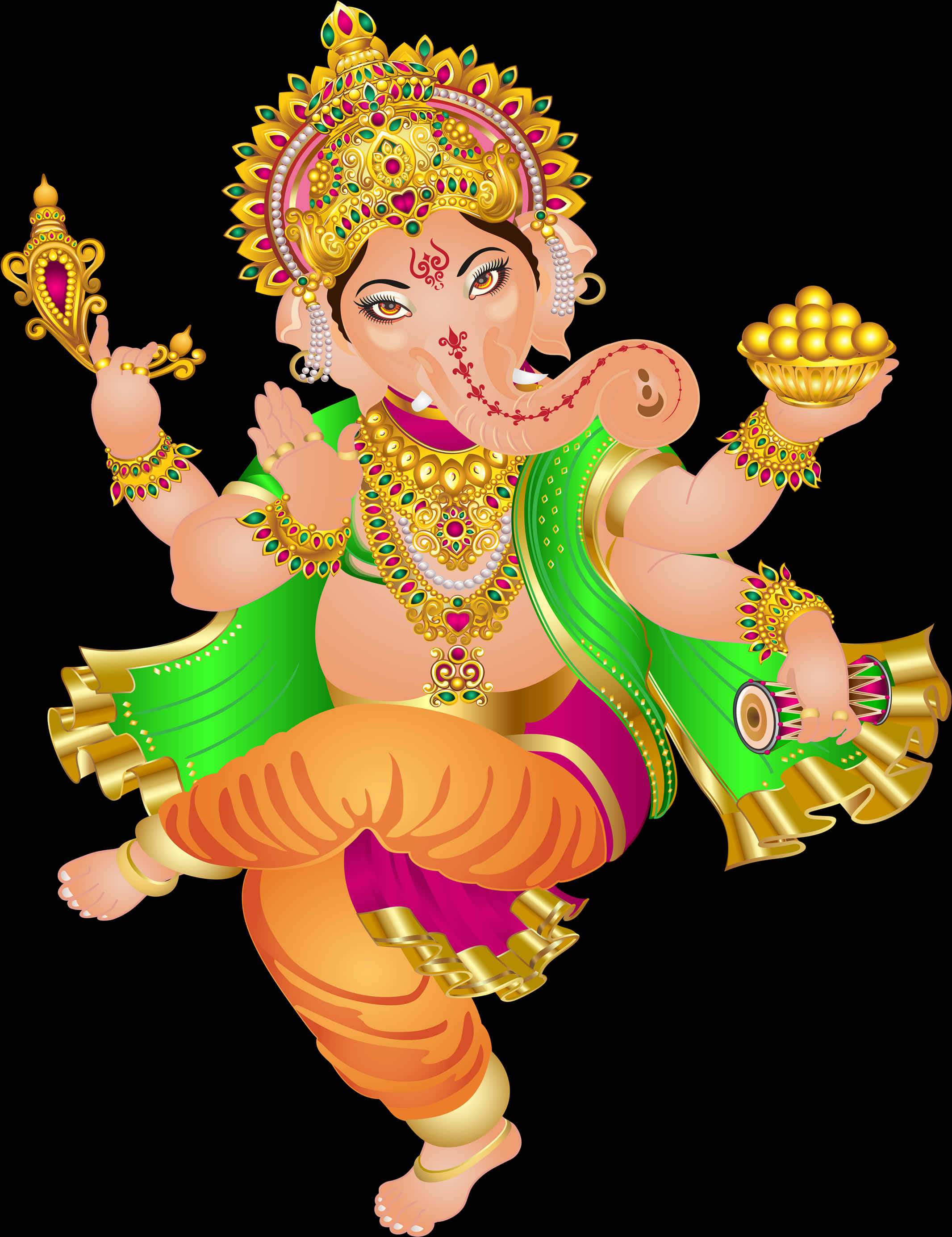 Colorful Lord Ganesha Illustration