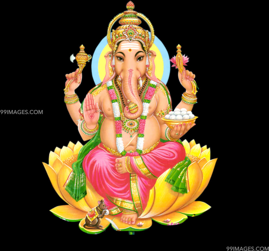 Colorful Lord Ganesha Illustration