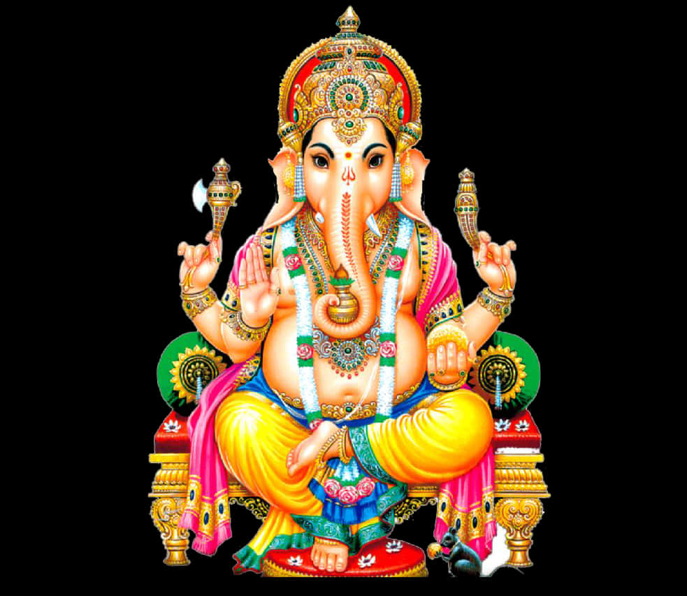 Colorful Lord Ganesha Illustration